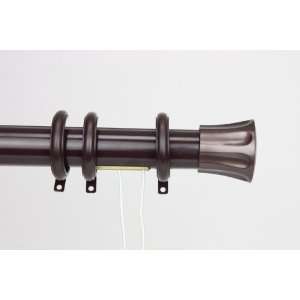  Decorative Traverse Curtain Rod w/ Rings Crown Finial 84 