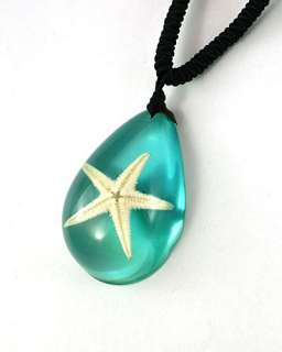   Resin Amber Starfish Drop Bead Pendant Necklace Fashion Jewelry  