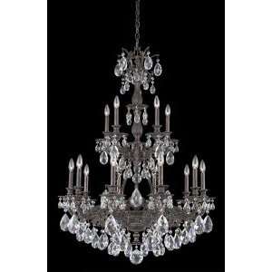   Large Foyer Chandelier in Cypress with Swarovski Strass Clear crystal