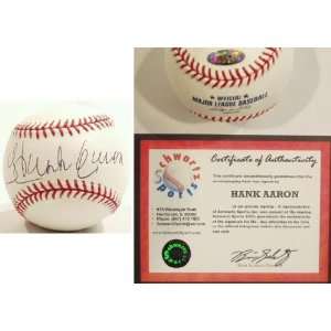  Hank Aaron Signed Official Rawlings MLB Ball Sports 