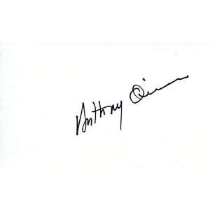 Anthony Quinn Autographed 3x5 Card