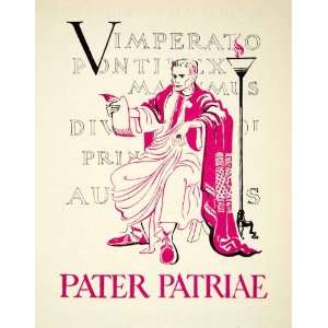  1947 Lithograph Gaius Julius Caesar Augustus Pater Patriae 