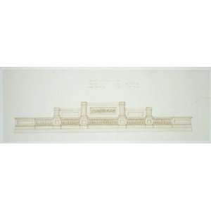   Elevation of parapet,1810 1832,architectural drawing,Charles Bulfinch