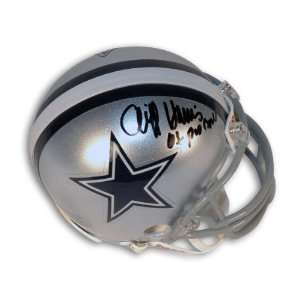  Cliff Harris Dallas Cowboys Autographed Mini Helmet with 