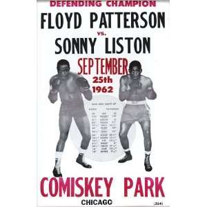 Floyd Patterson Vs. Sonny Liston Boxing Champs 14 X 22 Vintage Style 