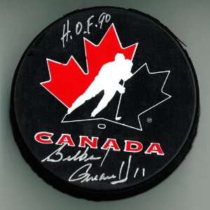 Gilbert Perreault Autographed Team Canada Hockey Puck w/ HOF #2