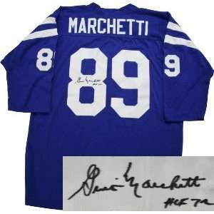 Gino Marchetti Signed Jersey   Blue Prostyle HOF72 3 4 Sleev