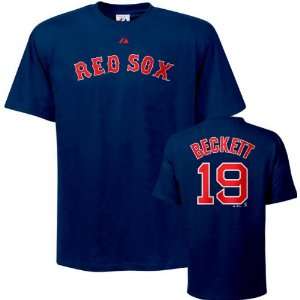 Josh Beckett Majestic Name and Number Navy Boston Red Sox T Shirt