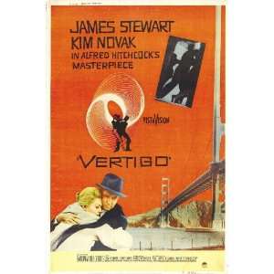    1958 Vertigo F MOVIE POSTER James Stewart Kim Novak
