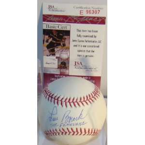 Lou Brock Autographed Baseball   INSC Official JSA