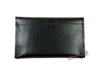 Black Leather Tobacco Pouch holder & paper pocket New  