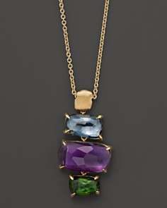 Marco Bicego 18K Gold Murano Pendant Necklace with Topaz and Amethyst 