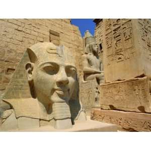 Statue of Ramses II and Obelisk, Luxor Temple, Luxor, Egypt, North 