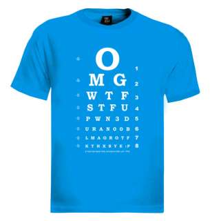 Eye Vision Exam Chart T Shirt Geek gamer nerd hacker  