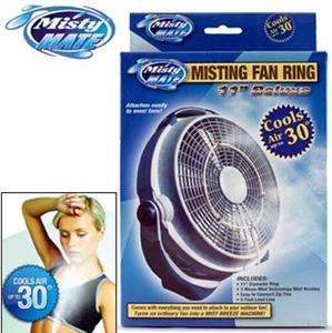 Water MISTING RING Attach HOSE Stay Cool OUTDOORS Fan  