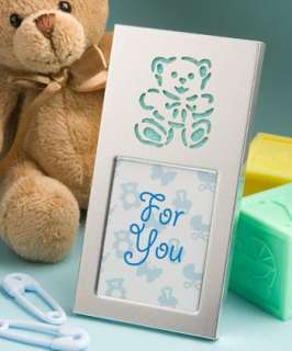 40   Adorable Baby Blue Teddy Bear Picture Frames   Baby Shower Favor