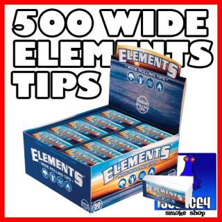 10 packs ELEMENTS WIDE ROLLING PAPERS FILTER TIPS {500}  