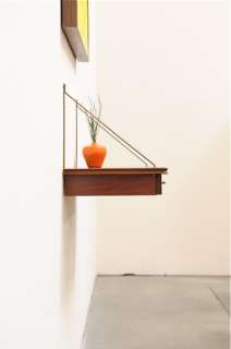 Danish Modern Floating Entry Wall Shelf Table Eames Era  