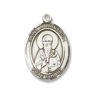 St. Athanasius Sterling Silver Medal with 18 Sterling Chain Patron 