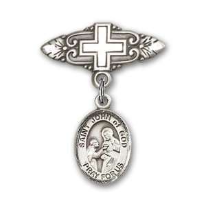  Badge with St. John of God Charm and Badge Pin with Cross St. John 