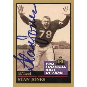 Stan Jones Autographed 1991 Football Hall of Fame Card #74   Chicago 