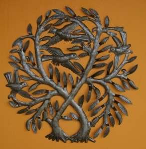 Metal Wall Art Sculpture Nature Bird Tree Life Garden  