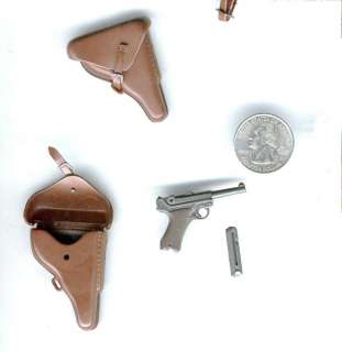 Miniature 1/6th Scale German Luger P08 & Holster  