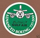 Gulf Air Bahrain Airlines Label Sticker Boeing 737 200