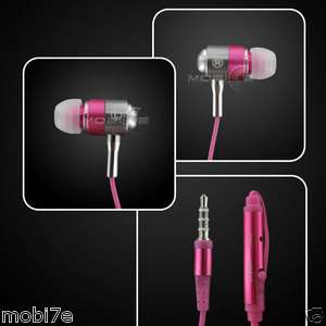 NEW PINK HANDSFREE EARBUD EARPHONE HEADSET+MIC SAMSUNG  