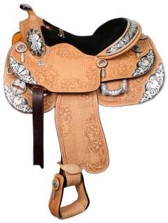   WESTERN PLEASURE SILVER HORSE SHOW SADDLE W/MATCHING HEADSTALL  