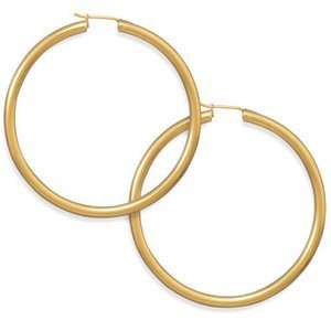  Extra Large Hoop Earrings 14K Gold on Sterling Silver 2 