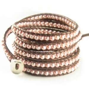    Chan Luu Pink Pearl Wrap Bracelet on Tamba Leather Jewelry