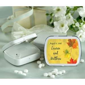 Wedding Favors Changing Leaves Fall Theme Personalized Glossy White 