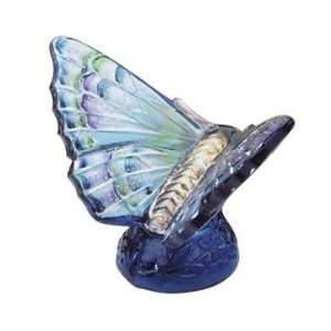  Fenton 3 Indigo Blue Glass Handpainted Butterfly 