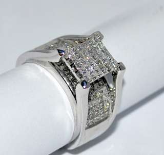 DIAMOND ENGAGEMENT RING 1.5CT PRINCESS CUT 14K WHITE GOLD WEDDING RING 
