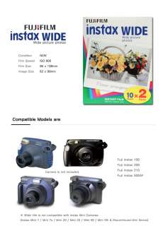 Fuji instant instax wide Film 8 packs(80 films) for instax 210 200 