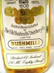 Old Bushmills Irish Whiskey Vintage Sealed Old Bottle   DISCONTINUED 