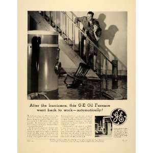  1939 Ad General Electric Oil Furnace Hurricane Basement 