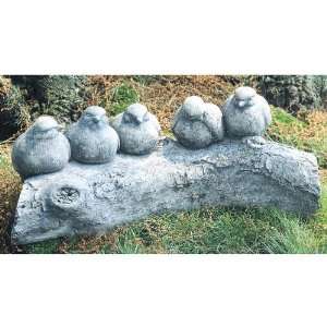  Campania International Birds on a Log Cast Stone Garden Statue 