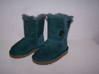 GIRLS TODDLER UGG BOOTS BAILEY BUTTON 5991 SIZE 7 TEAL GREEN XLNT 