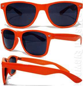 Retro Neon Wayfarer Sunglasses Dark Smoke Orange KNS  