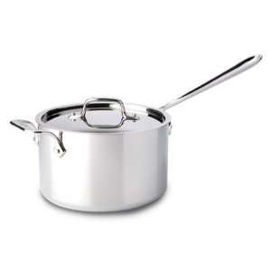  All Clad Brushed Stainless Nonstick 4 Qt. Sauce Pan with 