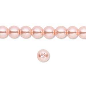  #2610 6mm Bead, glass pearl, pink, round 25 beads Arts 