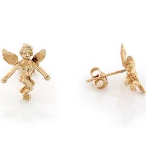   Gold Lovely Christian Religious angel 1.4cm Pin Earrings Jewelry