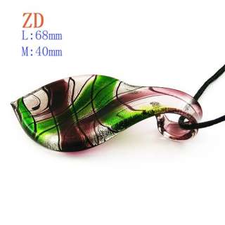   Lampwork Glass Leaf Beads Pendant Chain Necklace Jewelry Hot  