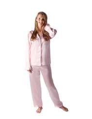 Womens Classic Satin Pajama Set and Sleep Mask, 16 Colors/Prints 