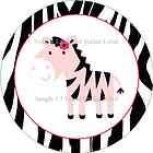 Pink and Black Zebra Animal Print Theme stickers
