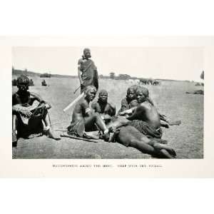 1930 Print Meru Kenya Africa Tribe Tribal Hairdressing Hairdresser 