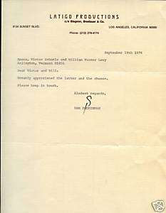 Sam Peckinpah Original Typed Letter Signed by Peckinpah  