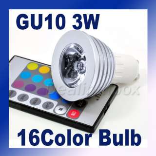 3W GU10 Remote Control LED Bulb Spot Light 16 Colors  